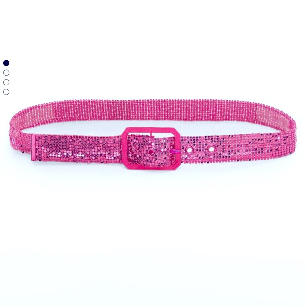 NWT MANGO Metal Mesh Belt Pink 42” Long Size L